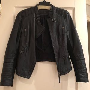 Authentic Zara black leather jacket